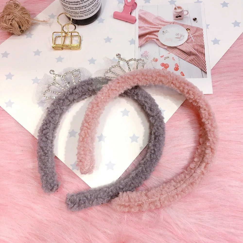 Корея высокое качество корона аксессуары для волос для девочек Вельветовая повязка для волос цветок Корона повязка на голову принцесса Hairband