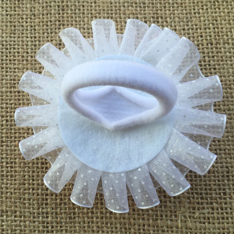2 шт. белая эластичная лента цветы розовый бутон тюль шифоновая на голову с