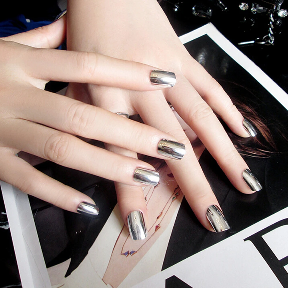 24 шт./компл. маникюрные накладные ногти с градиентом жемчужинами + 1 шт. Короткие