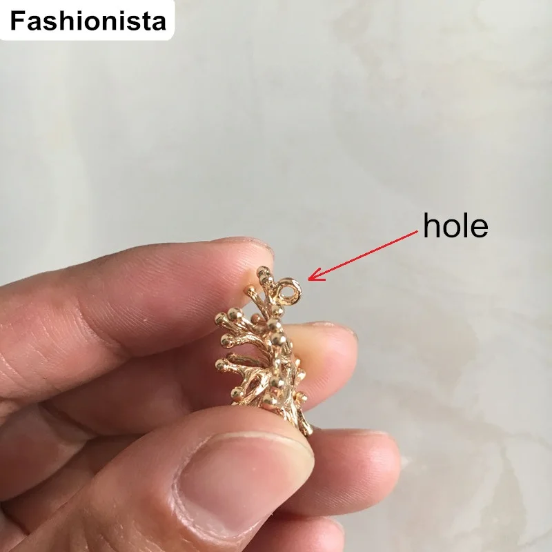 6 шт.-необработанные латунные 3D коралловые подвески для украшения 21*23 мм |