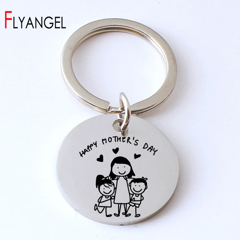 Брелок из нержавеющей стали с надписью Happy Mother's Day stick рисунок для мамы и детей