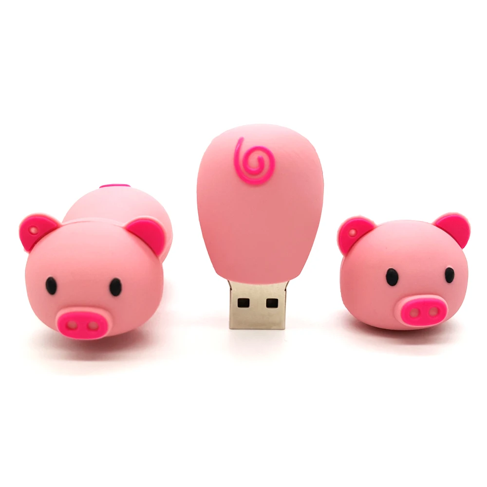 С адаптером OTG Мультяшные Usb флеш накопители 4G 8G 16G милая ручка с животными 32G 64G