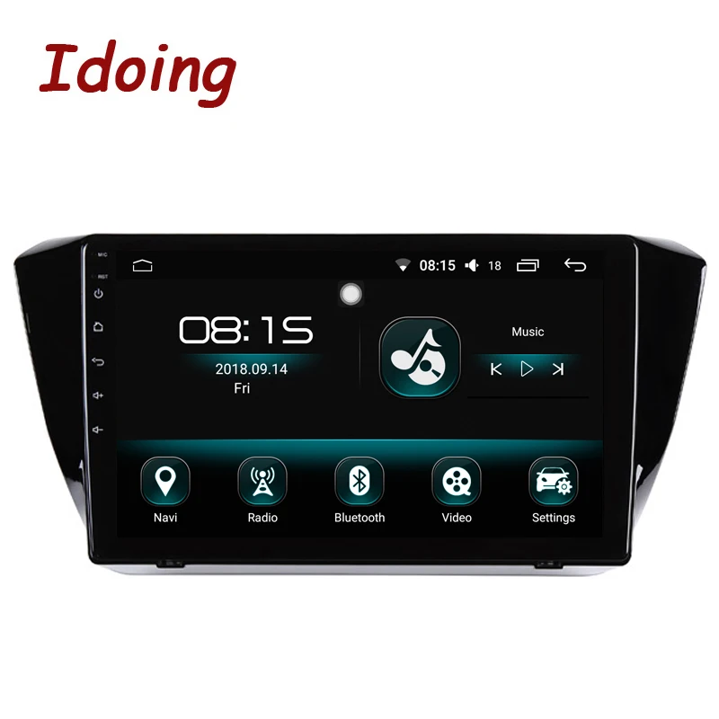 Автомобильный мультимедийный плеер Idoing 10 2 дюйма 1DIN Android 8 0 2.5D IPS 4 Гб + 64 ГБ