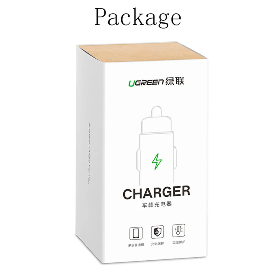 Автомобильное зарядное устройство Ugreen для iPhone X, 8, 7, 6 Plus, 3.4A, двойное USB Автомобильное зарядное устройство для huawei P20, mate 10, Honor 10, 9, 8, Oneplus 6, планшет