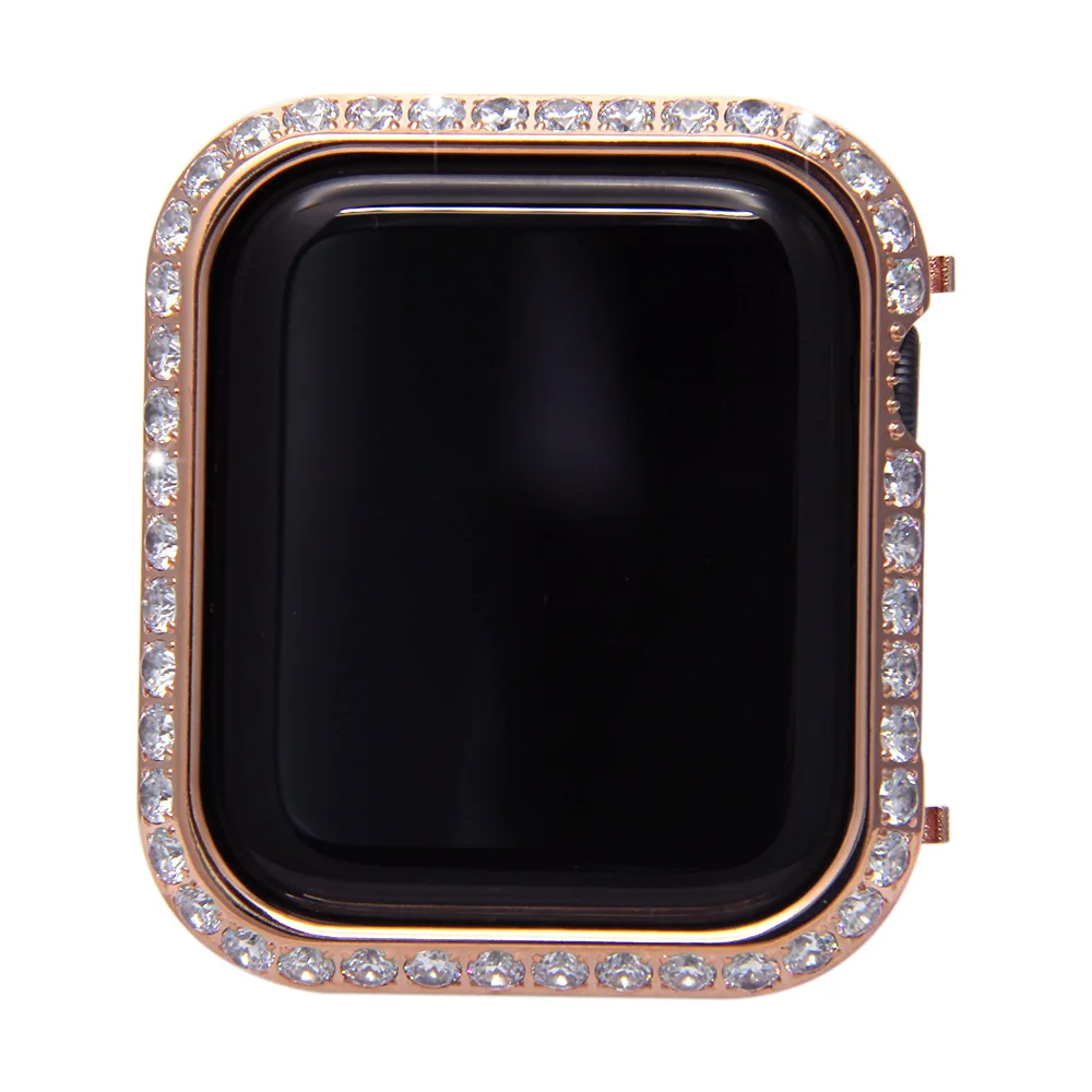 Прямая поставка, большая Алмазная рамка, Apple Series 4, 44 мм, ободок для Apple Watch, браслет из нержавеющей стали для Apple watch, Кристальный ремешок
