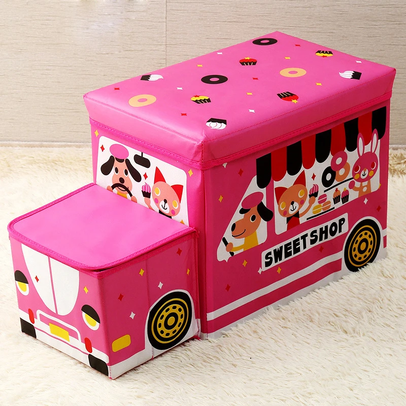 Милый складной ящик для хранения игрушек детский мультяшный органайзер мелочей