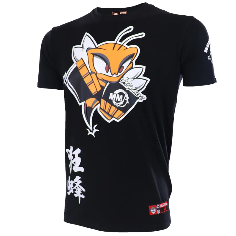 Черный Мягкая футболка для ММА бокса BJJ для мужчин, Муай Тай, дышащая футболка для кикбоксинга, тайский бокс, Майки для бокса, спортивные футболки для спортзала - Цвет: Черный