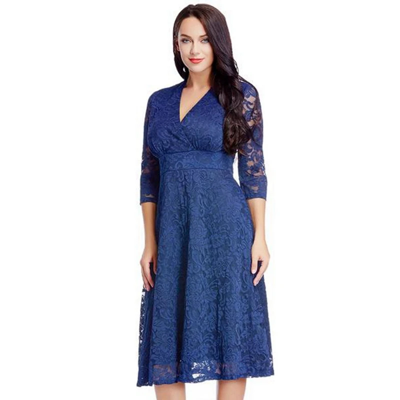 SIMLOVEYO 5XL кружевное длинное платье макси с V образным вырезом женское элегантное