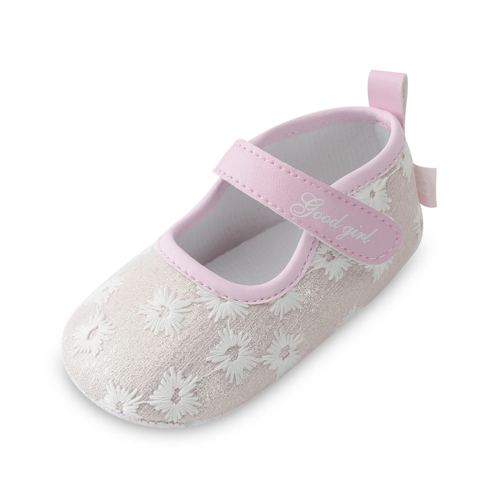 0-18 months Baby Girl Footwear First Walker Shoes Infant Flowers Shoe Soft Soled Anti-Slip Prewalkers Embroidered Floral |