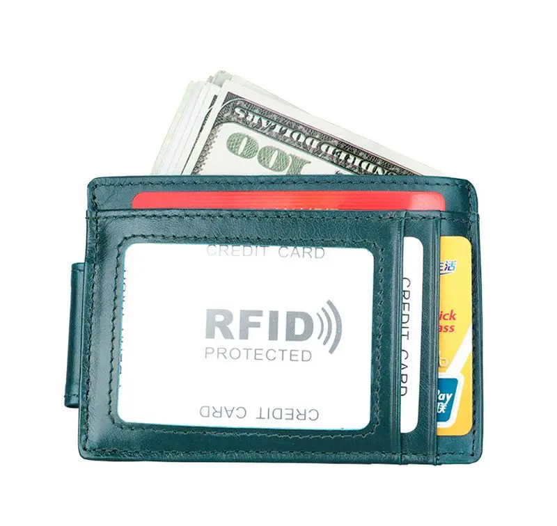 TRASSORY Rfid Блокировка Мужская мини натуральная кожа магнитный зажим для денег безопасности ретро тонкий кошелек для кредитных карт с зажимом