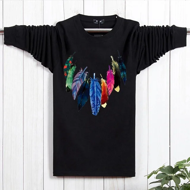 picture color Зимняя мужская футболка 5XL 8XL с длинным рукавом дешево Большая распродажа осень XL Большой размер 7XL 6XL футболка хлопок домашняя черная футболка - Цвет: picture color
