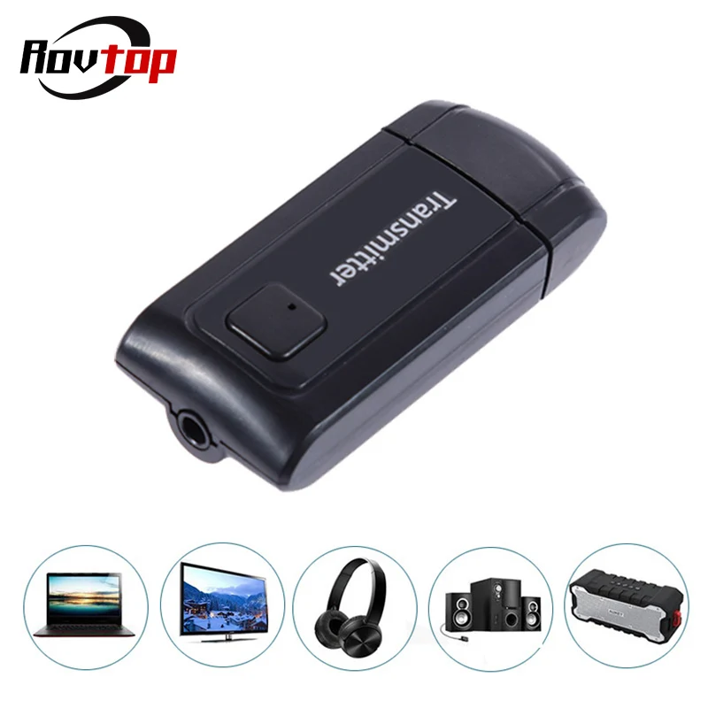 Rovtop Портативный соединение через usb и беспроводное bluetooth передатчик аудио стерео