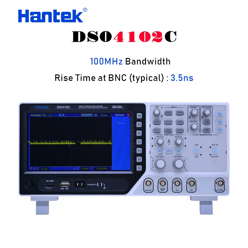 DSO4102C Hantek 2CH цифровой осциллограф 70-200 МГц произвольный/функциональный генератор сигналов синхронизация сигнала 1GS/s DSO4000C - Цвет: DSO4102C