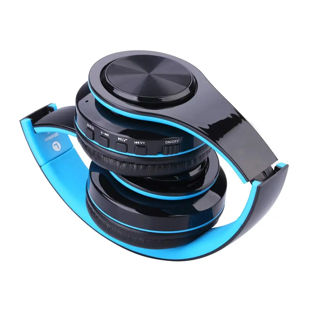 black blue Горячие Продаем Bluetooth 4.1 беспроводные наушники шлем Sans fil Super Bass спортивные наушники Поддержка карты памяти mp3 для телефона Android - Цвет: black blue