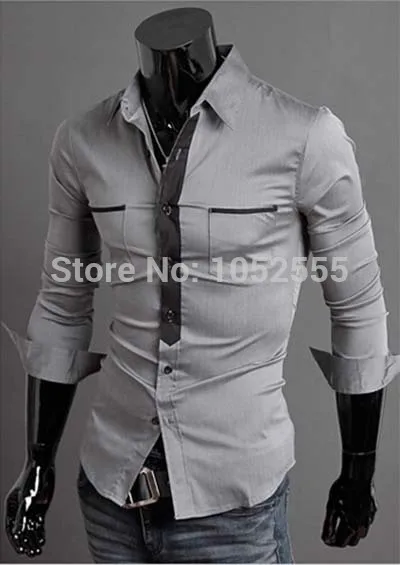 Men's Fashion Formal Casual Shirt Long Sleeve Classic Slim Fit Dress Shirts Tops Size M L XL XXL MN241 | Мужская одежда