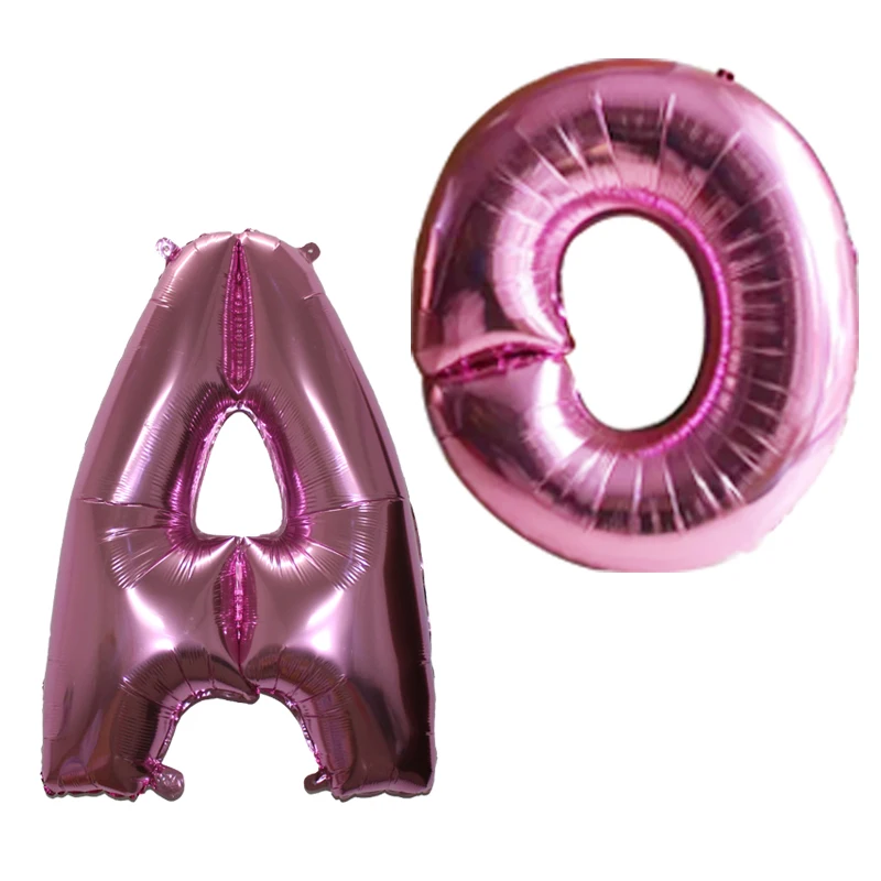 Большой размер 40 дюймов светло голубой Цвет & розового цвета с буквенным принтом