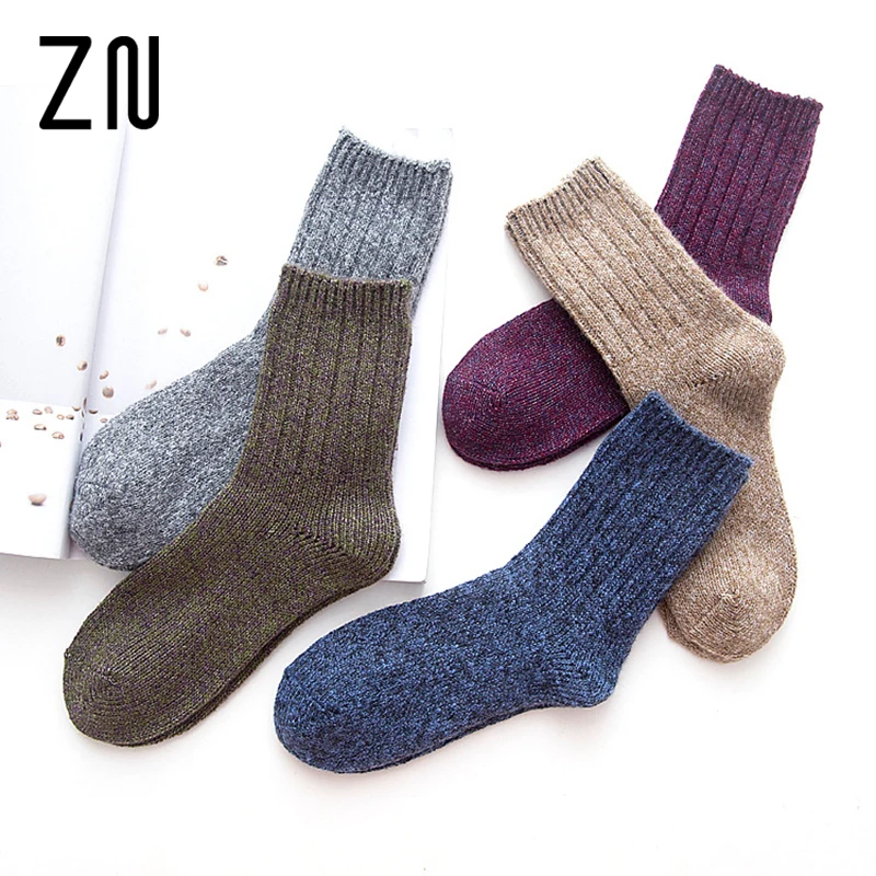 Супер Мягкий Ретро Double Иглы Толщиной Line мужские Носки Теплые толстая Кашемир