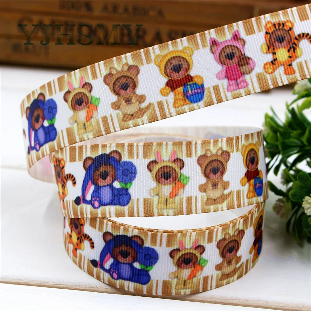 YJHSMY D-17329-1236 10 ярдов 25 мм мультяшная напечатанная grosgrain лента аксессуары для