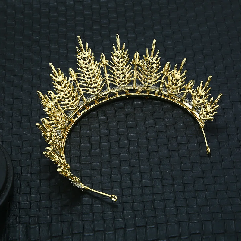 Женская свадебная головная повязка FLDZ золотистая Корона со стразами и