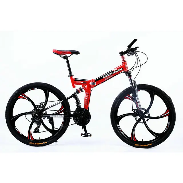 One wheel Lock fork Запуск Leopard складной bicycmountain велосипед 26-дюймовый стальной 21 скорость велосипеды двойной дисковые тормоза с дорожных велосипедов гоночный bicyc BMX БИК - Цвет: One wheel Lock fork