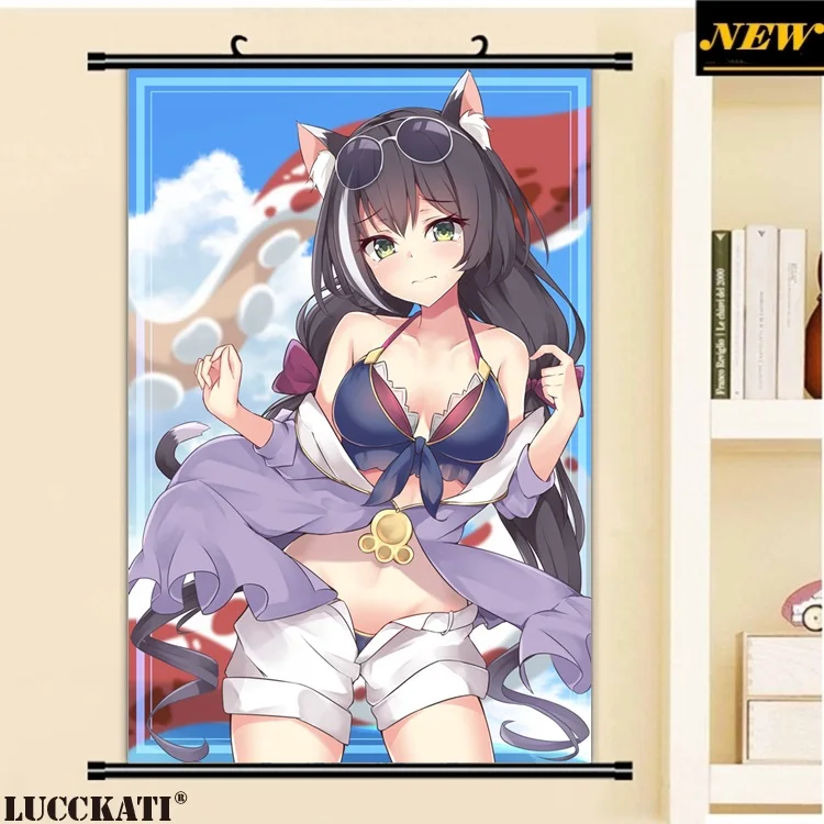 40X60 см принцесса подключения re dive Kyaru животное ухо бикини хвост попка Сексуальная лоли камушки Мультфильм Аниме прокрутки холст живопись плакат