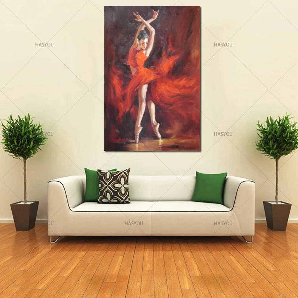 Красивая балетная картина для девочек 100% ручная роспись маслом на холсте