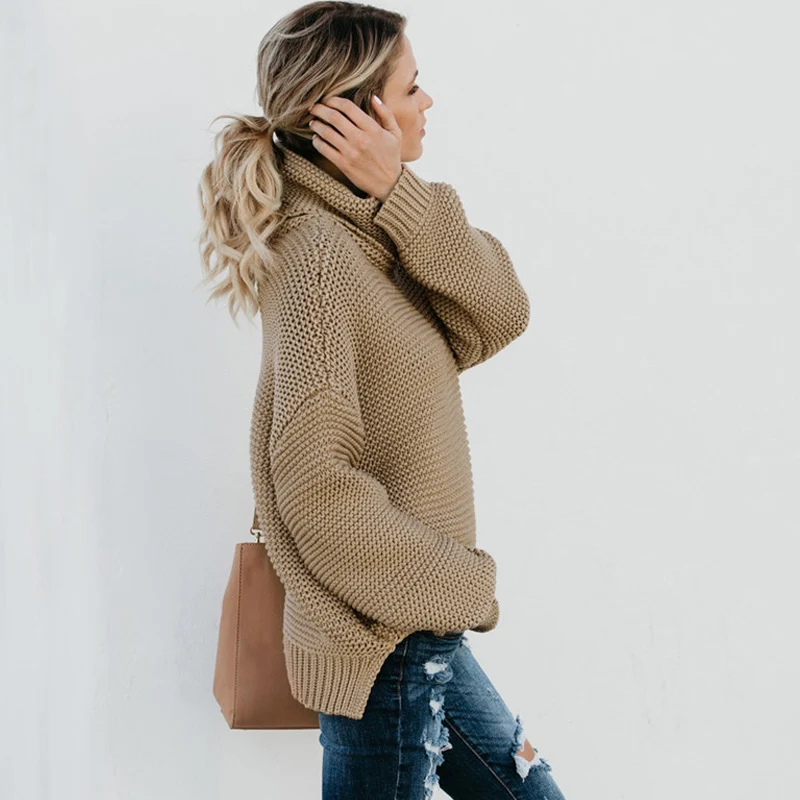 Новинка Лидер продаж женский зимний осенний мешковатый свитер с высоким