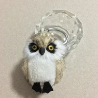 12pcs mini plush fur owl key chain on bag cute girls fluffy nighthawk keychain women car trinket female wedding party toy gift