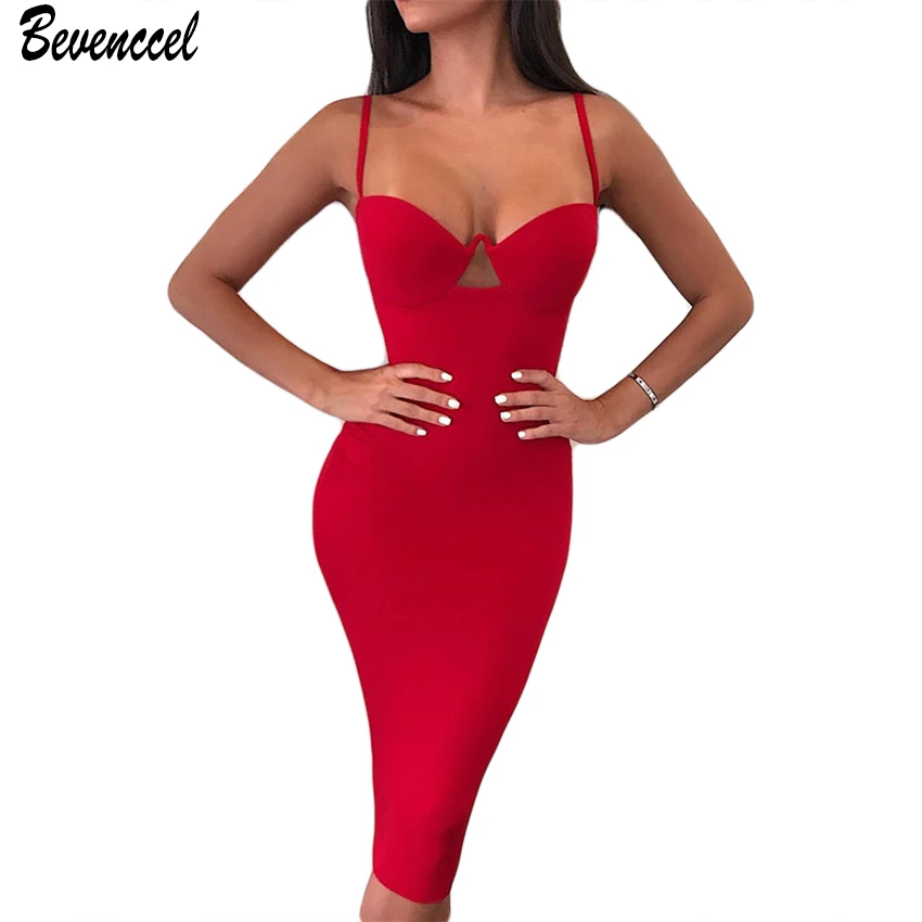Новинка, Vestidos De Fiesta, сексуальное, черное, красное, женское летнее платье, без рукавов, на бретелях, бодикон, вечерние платья знаменитостей, шикарное Бандажное платье