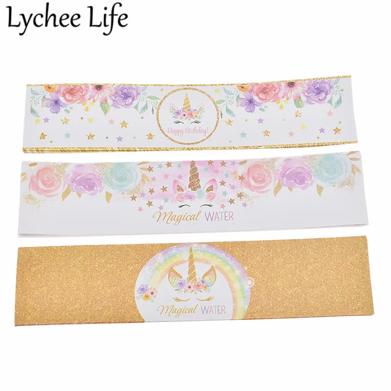 Lychee 12 шт. конфеты Единорог наклейки для сумок Бумажные Бутылки декоративные DIY