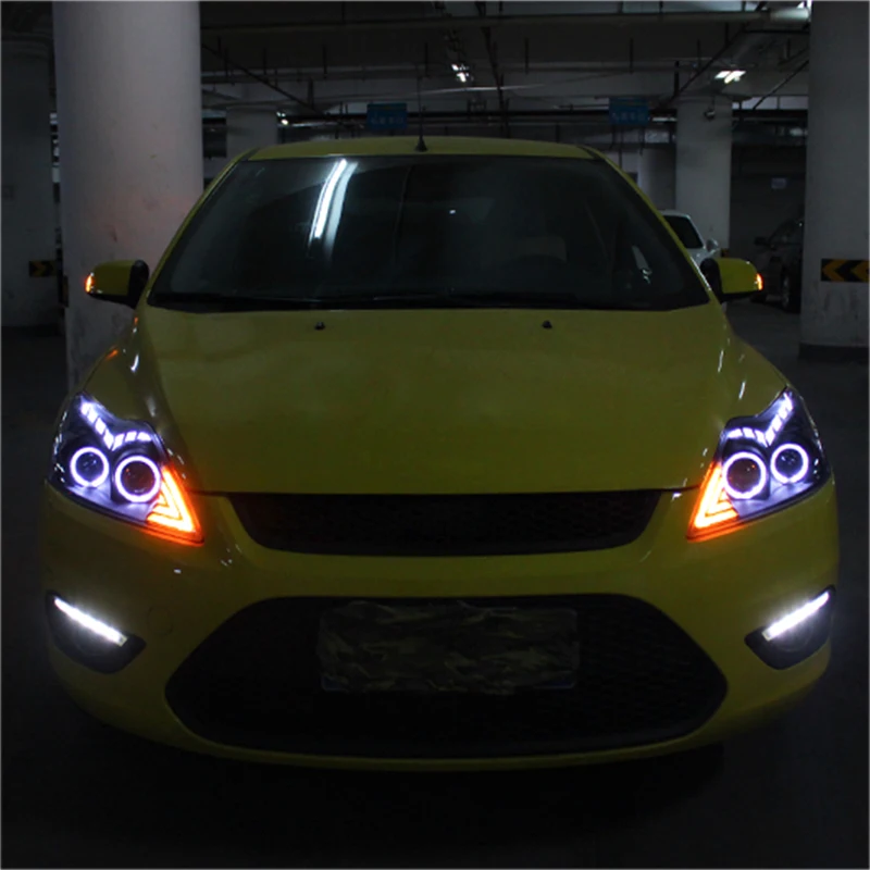 Hlxg для Ford Focus 2009 2013 светодиодный фары в сборе HID галогенные лампы дневные ходовые