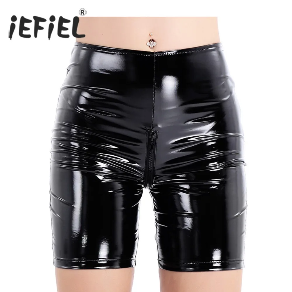 

IEFiEL сексуальные женские Welook из лакированной кожи, на молнии, обтягивающие вечерние костюмы для ночного клуба, вечеринок, танцев, до колена