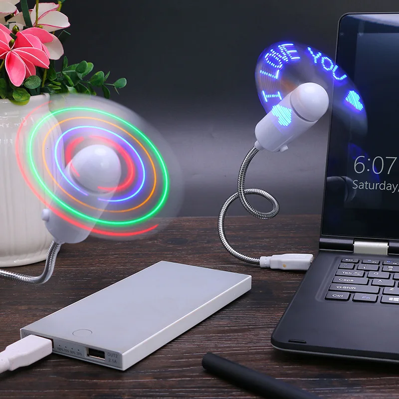 USB flashing small fan Creative DIY modification of custom mini LED light emitting | Дом и сад