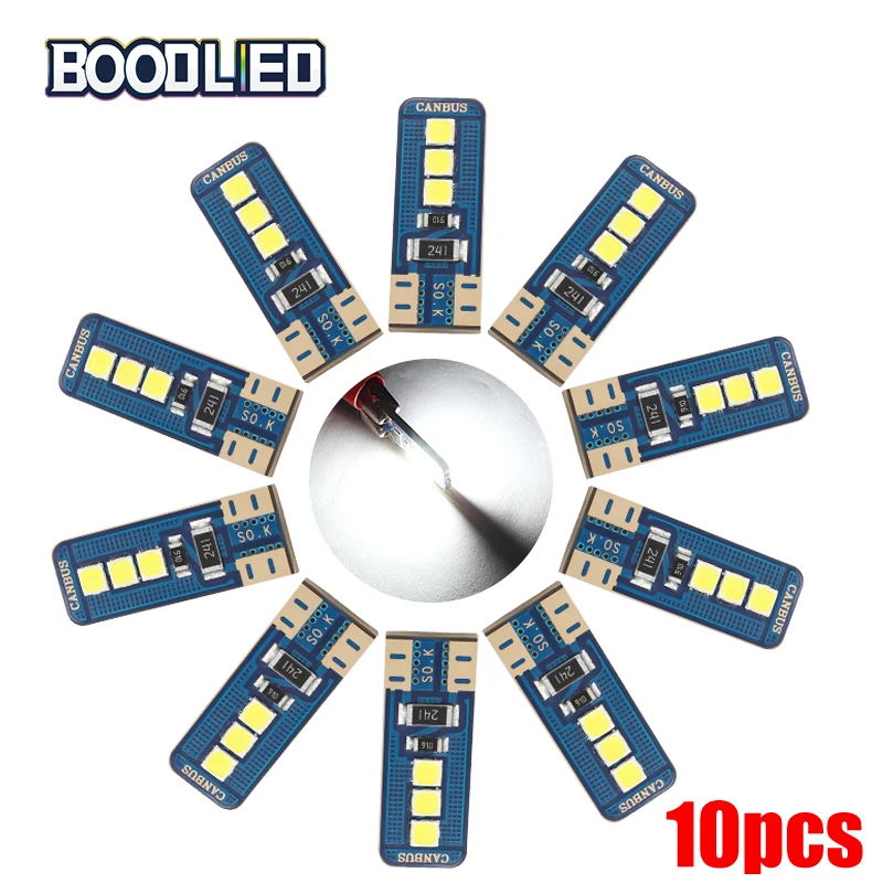 

10 шт., Автомобильные светодиодные лампы T10 CANBUS 194 W5W 6 Smd 3030