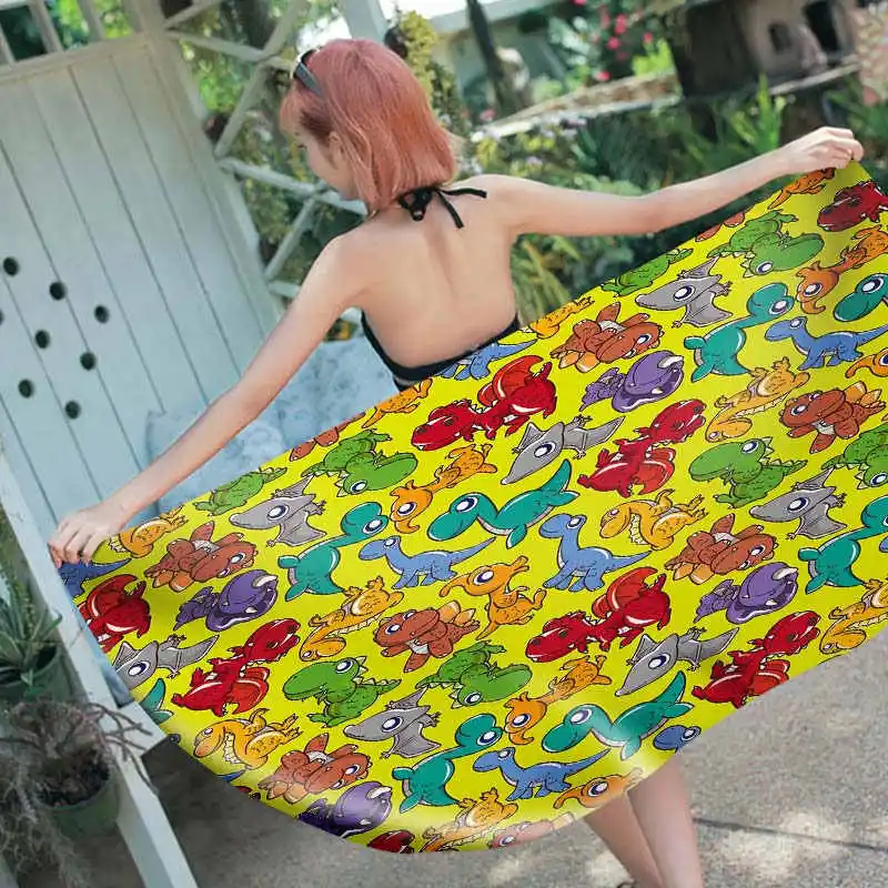 Пляжное полотенце с мультяшным принтом профессиональное большое женское из