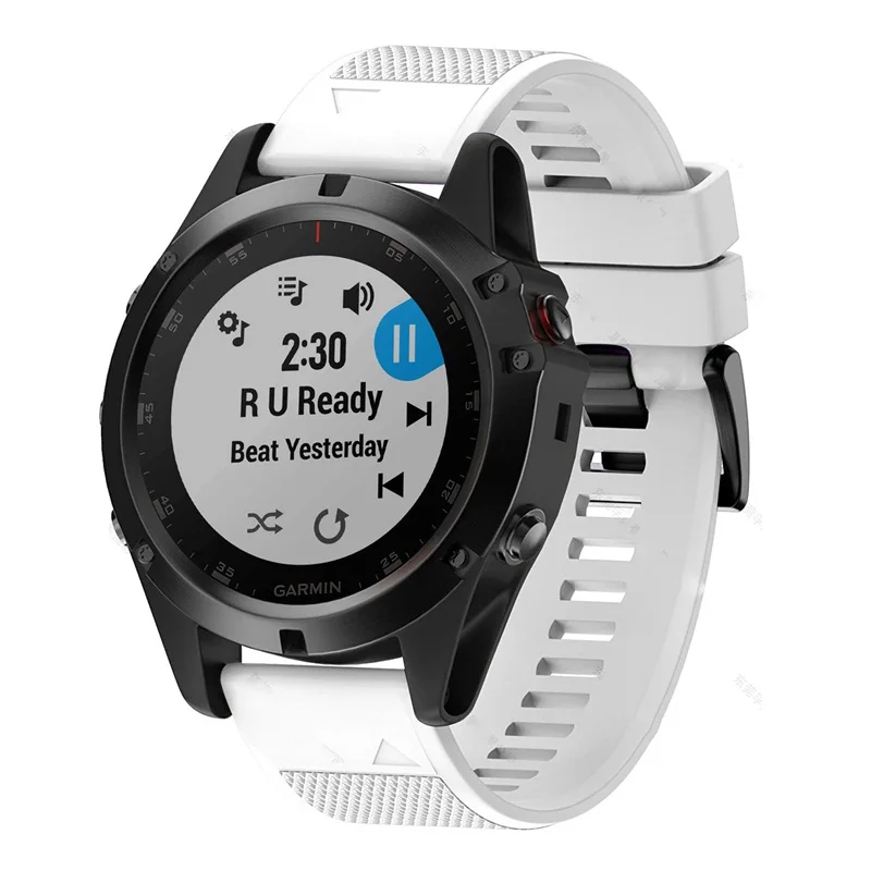 Белый 26 мм 22 мм 20 мм Смарт-часы ремешок для Garmin Fenix 5X5 5S 3 3HR D2 S60 gps часы Quick Release силиконовый браслет Easyfit - Цвет: Белый