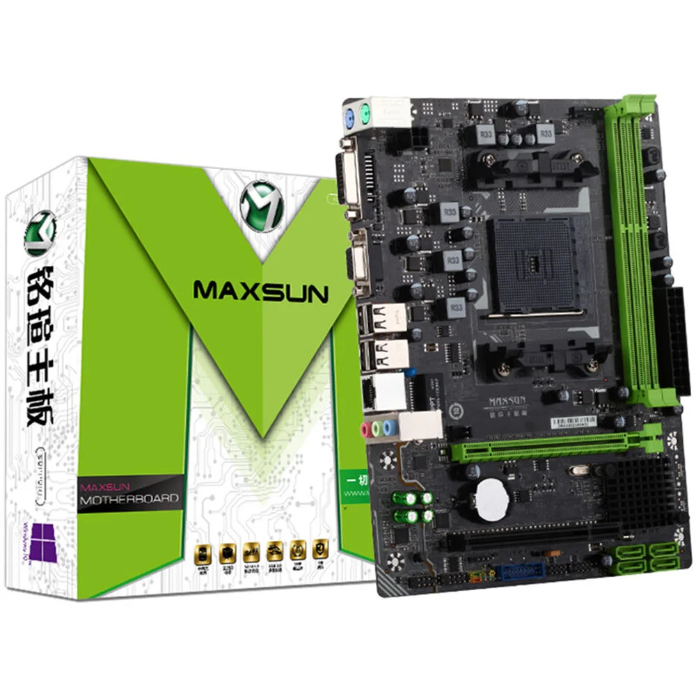 MAXSUN MS-A68GL+ M.2 компьютерная игровая материнская плата настольная системная плата для AMD A68 FM2/FM2+ разъем DDR3 с светодиодный светильник