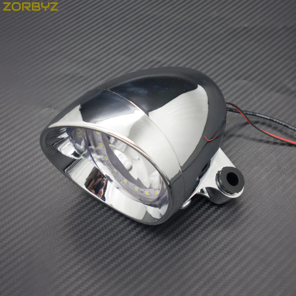 ZORBYZ 1 шт., Хромированный Светодиодный светильник в виде пули для мотоцикла, противотуманный светильник с ангельским глазом для Harley Honda Yamaha, на заказ