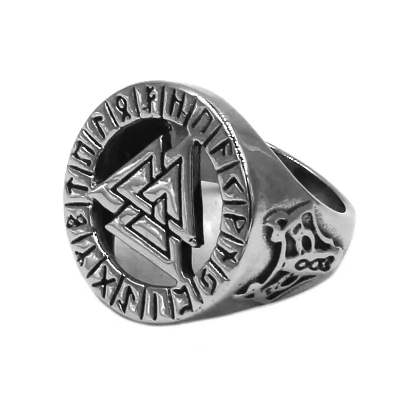 Norse Viking Wolf Ring Stainless Steel Jewelry Fashion Celtic Knot Odin Symbol Biker For Men Boys Wholesale SWR0794 | Украшения и