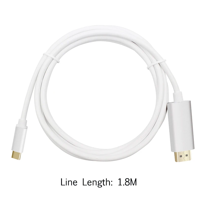 Кабель для видеосъемки Type c HDMI кабель USB C 1 8 м 4K x 2K поддержка 3 серебристый usb