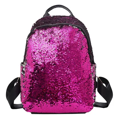 Hot Pink Модная школьная сумка с блестками для девочек, рюкзак, Студенческая дорожная сумка через плечо, сумка для путешествий на молнии - Цвет: Hot Pink