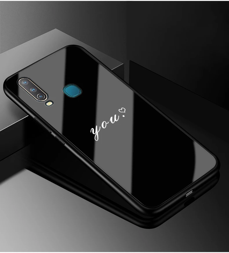 12 ДЛЯ VIVO Y17 чехол PC Пластиковый стеклянный чехол для телефона черный ТПУ бампер чехол для Vivo Y17 Y 17 Y15 Vivo 1902 Y12 Y3 Y 12 чехол - Цвет: 12