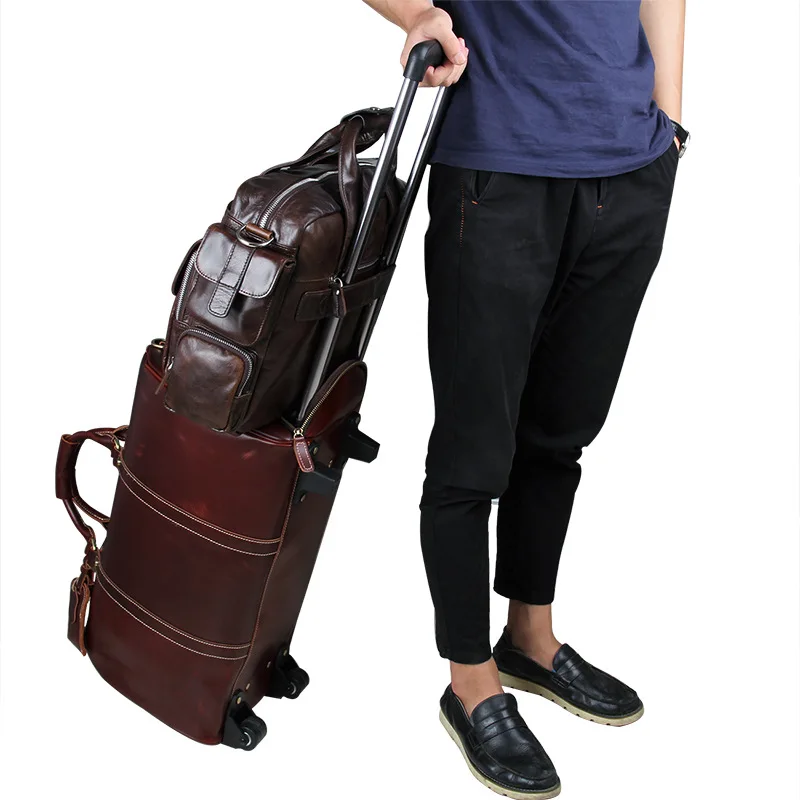 

Nesitu Coffee Color Vintage Real Skin Genuine Leather Men Briefcase Portfolio Messenger bags #M7219