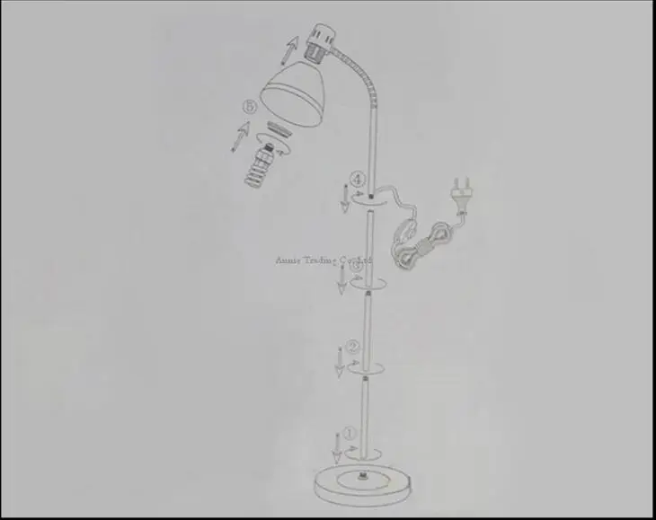 Настольная лампа с железным абажуром для гостиной спальни прикроватная E27