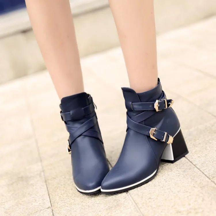 Большие размеры на заказ Модные ботинки для женщин Ботинки Челси с заклепками