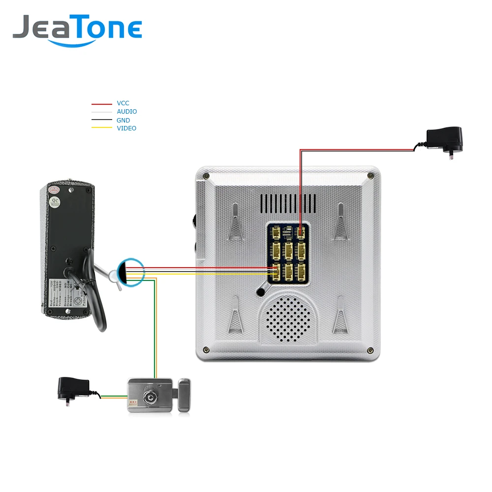 JeaTone 4 дюймов проводной видео телефон двери дверной звонок домофон комплект 1 камера с 1 монитором ИК ночного видения контроль доступа