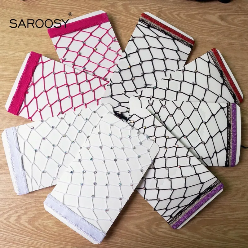 SAROOSY модные сексуальные ажурные чулки для женщин стразы высокие эластичные с