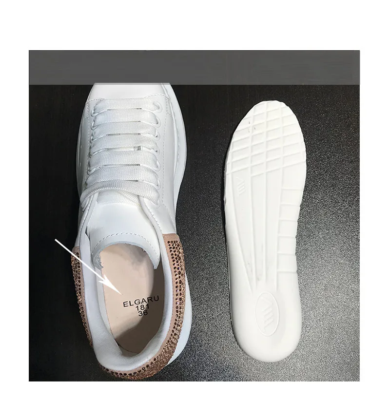 Sapatos femininos; женские кроссовки; стразы; обувь из воловьей кожи; Новинка года; кожаная повседневная обувь с подкладкой из овчины; спортивная мужская обувь