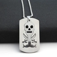 30 stainless steel game anime skull skeleton necklace pirate logo necklace mens double layer detachable skull taro necklac