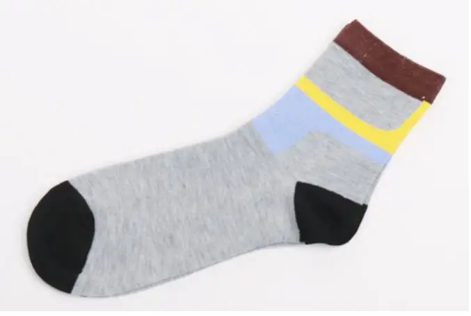 Оптовая (5 пар/партия) новые люди бороться цвет хлопка бизнес носки дышащая пот